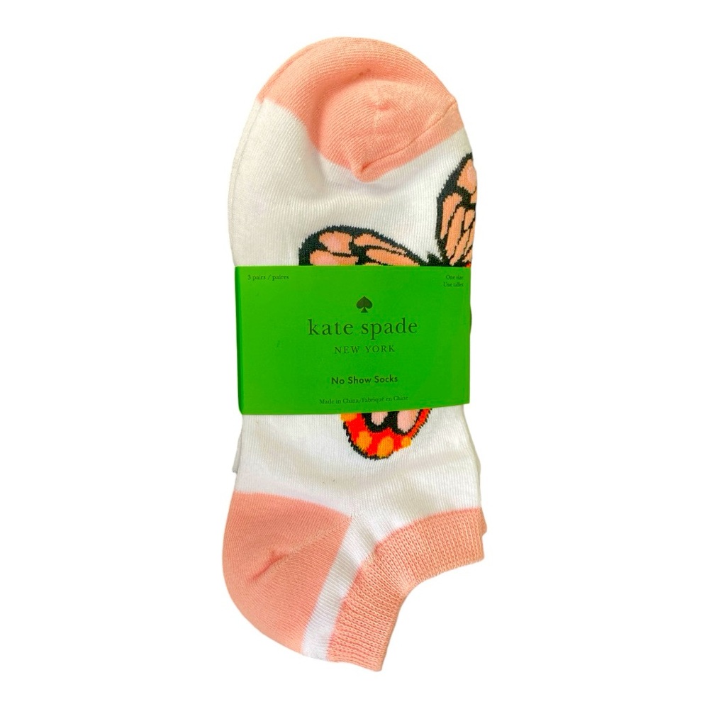 Kate Spade 3 Pair No Show Socks 
43KK425882TA-Pink‎ No Show Pink
Shoe Size 4-10